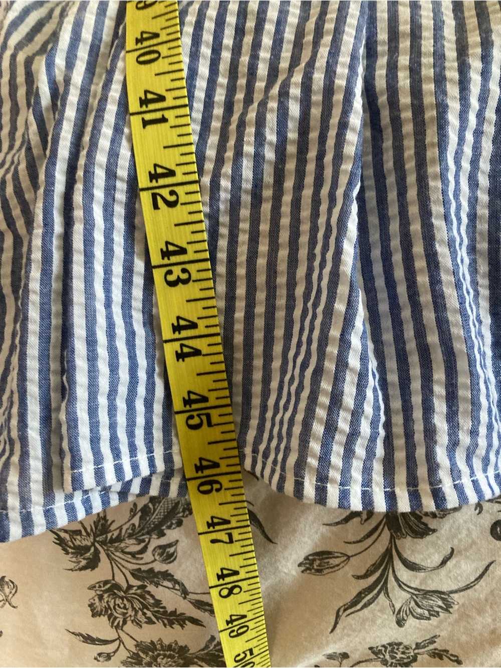 Kiel James Patrick / Seaside blue striped seersucker tiered Midi Sundress - Picture 12 of 14